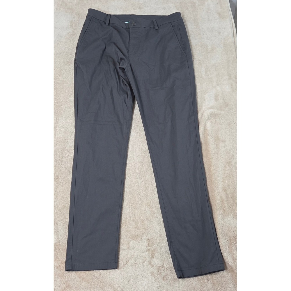 Birddogs Chino Lined Pants Men size 34x32 Gray 31" Stretch Performance golf EUC